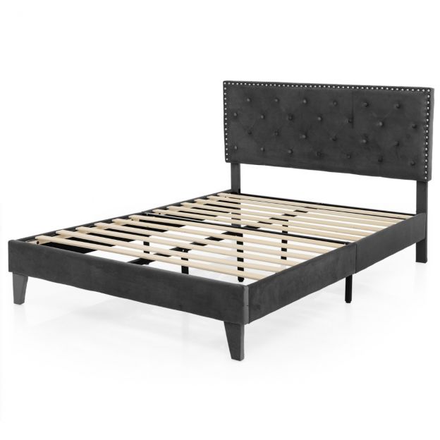 Polsterdatud voodi 200 x 140 cm kaheinimesevoodi restraamiga