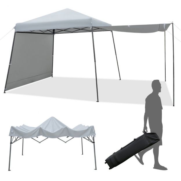 3 x 3 m kohene pop-up varikatusetelk markiisidega välitingimuste päikesekaitseks, hall