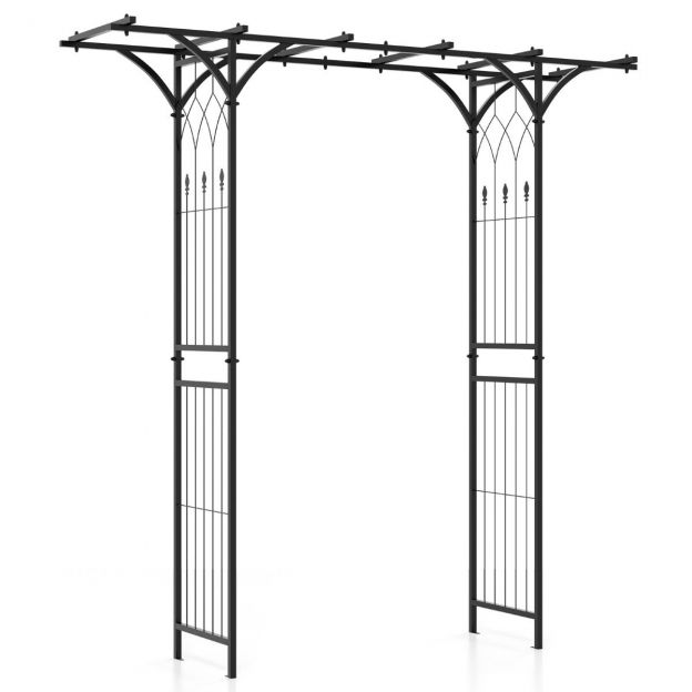 Roosikaar metallist aiakaar ronitaimedele võlvkaar aed 200 x 52 x 206 cm must