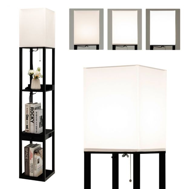Kaasaegne riiul-põrandalamp, hämardatav, sahtliga 26 × 26 × 159,5 cm