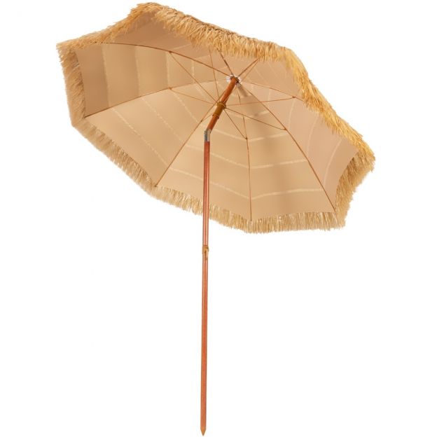 Rannavari 175 cm päikesevari riisõlest valge + beež