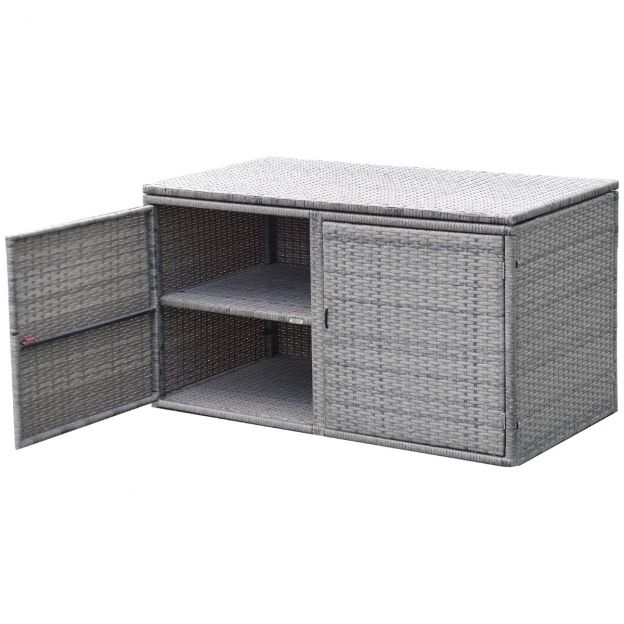 Rotangist terrassikast, mahutavus 335 l, 115 × 60 × 65 cm, hall