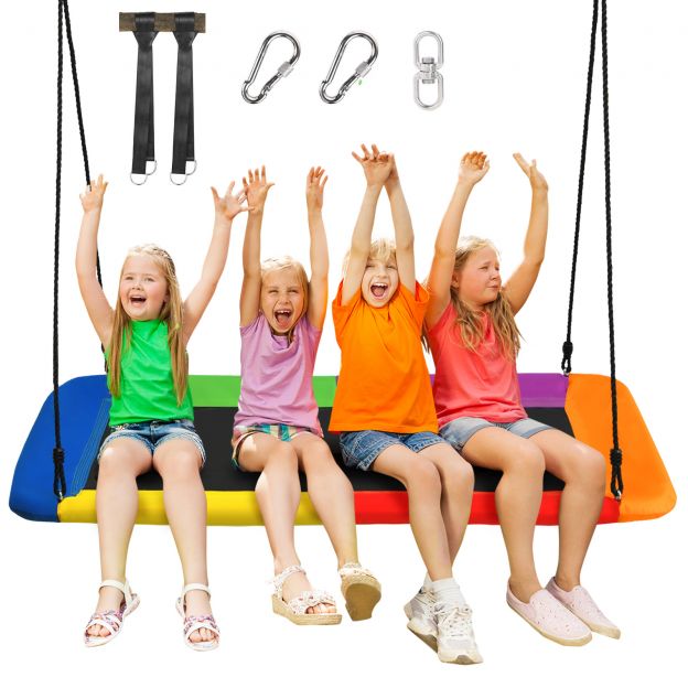 100–180 cm puukiik, laste pesakiik, reguleeritavate köitega värviline