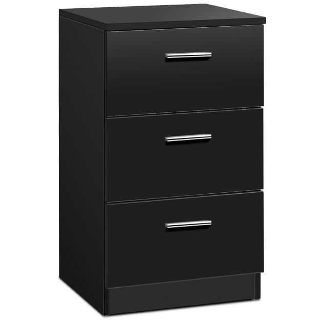 Öölaud öökapp sahtlikummut 3 sahtliga puitlaastplaat 38 x 67 x 35 cm must