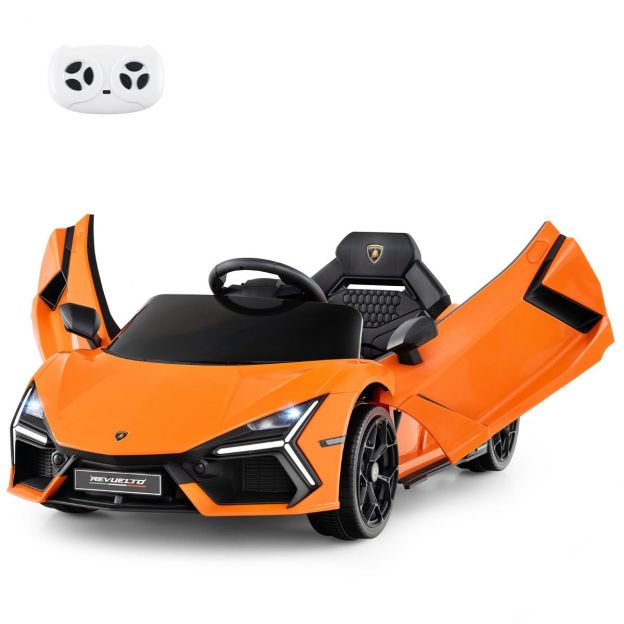 Laste elektriauto Lamborghini Revuelto 12V elektriline lasteauto LED-esituledega oranž