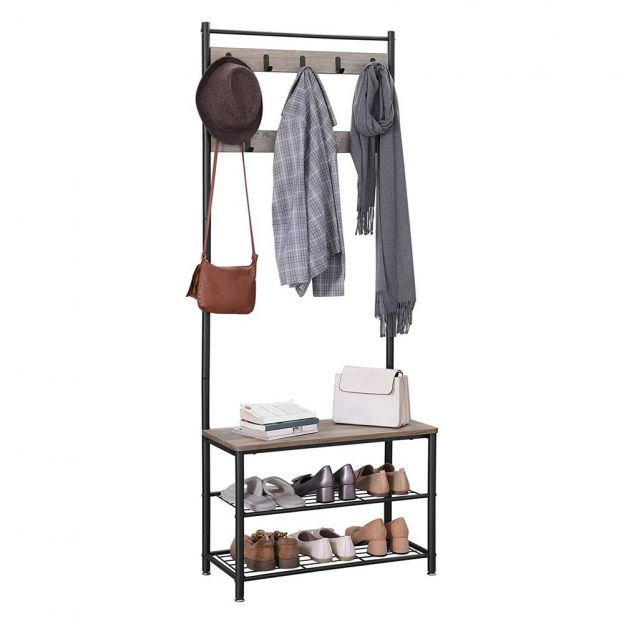 Riidenagi kingariiuliga metallist Vasagle 70x32x175 cm greige