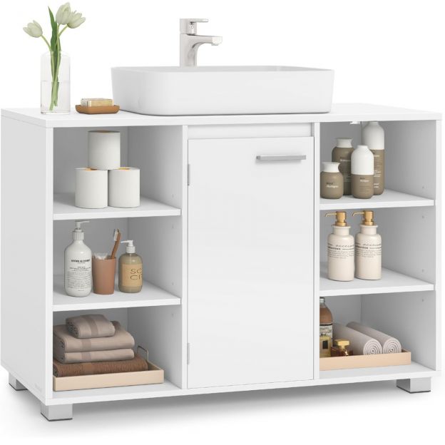 Valamukapp, reguleeritavate riiulitega 30 x 90 x 60 cm, pilvevalge