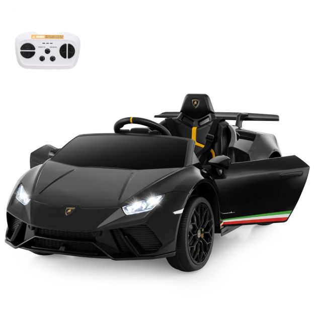 Laste elektriauto Lamborghini 12V elektriline lasteauto kaugjuhtimispuldiga must