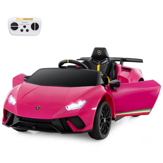 Laste elektriauto Lamborghini 12V elektriline lasteauto kaugjuhtimispuldiga roosa